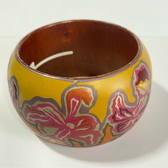 Painted Wood Bangle Bracelet - Picture 5 of 13